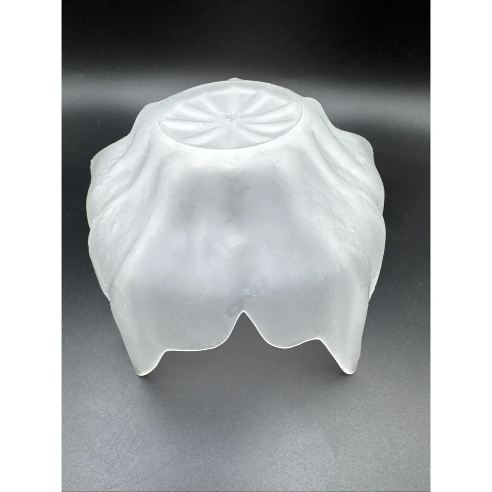 Viking‎ Epic Lotus Blossom Bowl White Frost Vintage Glass MCM Mid Century Modern